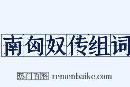 南匈奴传组词是什么意思的图片